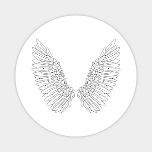 Angel Wings Religious Faith Line Art Magnet